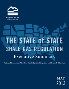 The STaTe of STaTe Shale GaS ReGulaTion 2013 Executive Summary