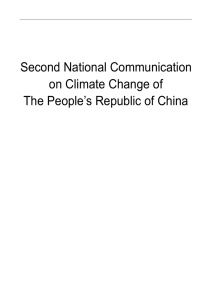 Second National Communication on Climate Change of The People’s Republic of China