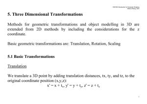 5. Three Dimensional Transformations
