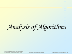 Analysis of Algorithms 2. Analysis of Algorithms - 1