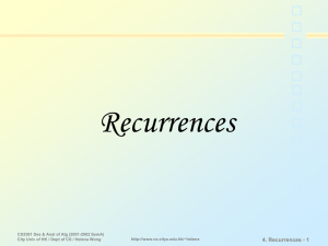Recurrences 4. Recurrences - 1