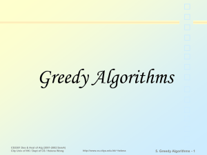 Greedy Algorithms 5. Greedy Algorithms - 1