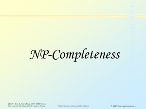 NP-Completeness 7. NP-Completeness - 1