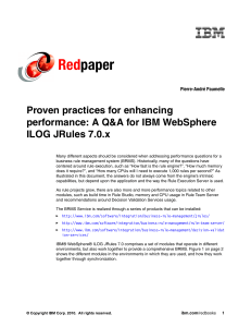 Red paper Proven practices for enhancing performance: A Q&amp;A for IBM WebSphere