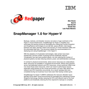 Red paper SnapManager 1.0 for Hyper-V Alex Osuna