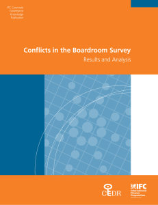 Conflicts in the Boardroom Survey Results and Analysis IFC Corporate Governance