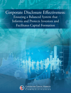 Corporate Disclosure Effectiveness:  Ensuring a Balanced System that