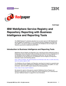 Red paper IBM WebSphere Service Registry and Repository Reporting with Business