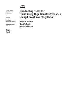 Conducting Tests for Statistically Significant Differences Using Forest Inventory Data James A. Westfall