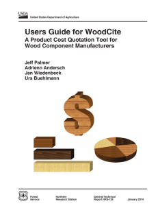 Users Guide for WoodCite A Product Cost Quotation Tool for Jeff Palmer