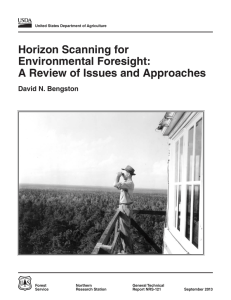 Horizon Scanning for Environmental Foresight: A Review of Issues and Approaches