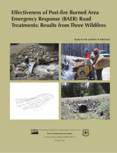 Effectiveness of Post-fire Burned Area Emergency Response (BAER) Road