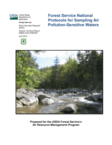 Forest Service National Protocols for Sampling Air Pollution-Sensitive Waters
