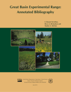 Great Basin Experimental Range: Annotated Bibliography E. Durant McArthur, Bryce A. Richardson and