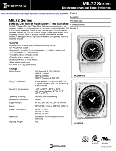 MIL72 Series Electromechanical Time Switches Surface/DIN Rail or Flush Mount Time Switches