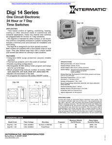 digi 14 Series One circuit electronic 24 Hour or 7 day Time Switches