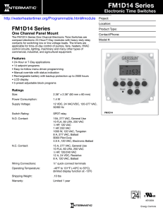 FM1D14 Series Electronic Time Switches One Channel Panel Mount
