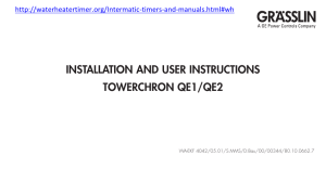INSTALLATION AND USER INSTRUCTIONS TOWERCHRON QE1/QE2