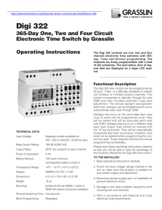 Digi 322 365-Day One, Two and Four Circuit Operating Instructions