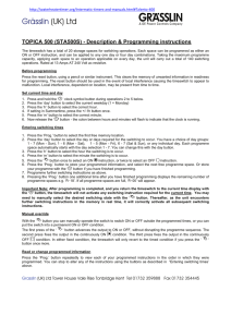 Grässlin (UK) Ltd  TOPICA 500 (STA500S) - Description &amp; Programming instructions