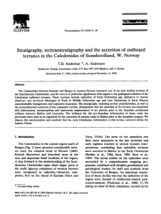 Stratigraphy,  tectonostratigraphy  and  the  accretion ... terranes  in the  Caledonides  of Sunnhordland, ...