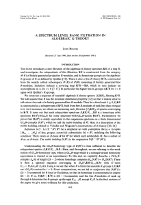 A  SPECTRUM  LEVEL  RANK  FILTRATION ... ALGEBRAIC  K-THEORY R,