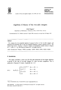 Algebraic  K-theory  of  the  two-adic ... John  Rognes*
