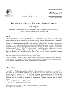 Two-primary algebraic K-theory of pointed spaces John Rognes