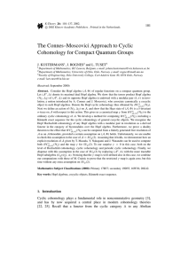 The Connes–Moscovici Approach to Cyclic Cohomology for Compact Quantum Groups 101 J. KUSTERMANS