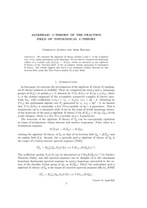 ALGEBRAIC K-THEORY OF THE FRACTION K-THEORY FIELD OF TOPOLOGICAL