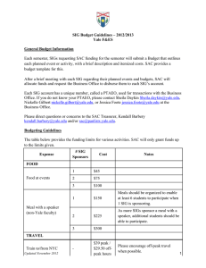SIG Budget Guidelines – 2012/2013 Yale F&amp;ES General Budget Information