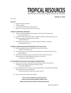 TROPICAL RESOURCES Volume 31, 2012