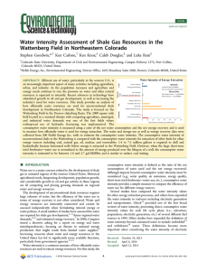 Water Intensity Assessment of Shale Gas Resources in the * Stephen Goodwin,