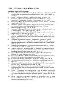 CURRICULUM VITAE - IVAR SØNBØ KRISTIANSEN. Publications in peer-reviewed journals  91.