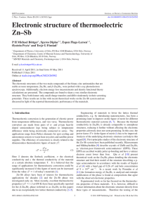 Electronic structure of thermoelectric Zn–Sb P H Michael B¨ottger , Spyros Diplas