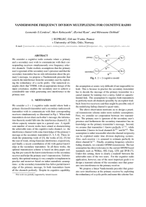 VANDERMONDE FREQUENCY DIVISION MULTIPLEXING FOR COGNITIVE RADIO Leonardo S.Cardoso , Mari Kobayashi