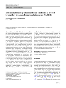 Extensional rheology of concentrated emulsions as probed