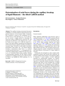 Determination of axial forces during the capillary breakup