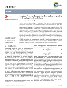 Relating foam and interfacial rheological properties b-lactoglobulin solutions of