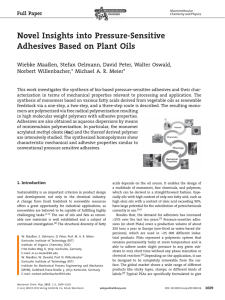 Novel Insights into Pressure-Sensitive Adhesives Based on Plant Oils