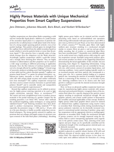 Highly Porous Materials with Unique Mechanical Properties from Smart Capillary Suspensions
