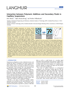 Interaction between Polymeric Additives and Secondary Fluids in Capillary Suspensions ̈rn Braunschweig,