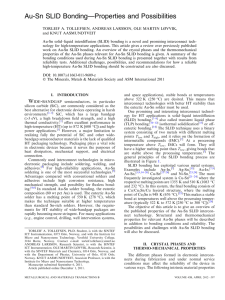 Au-Sn SLID Bonding—Properties and Possibilities