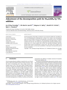 Adjustment of the decomposition path for Na LiAlH by TiF addition