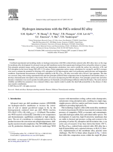 Hydrogen interactions with the PdCu ordered B2 alloy S.M. Opalka