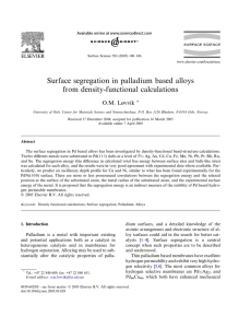 Surface segregation in palladium based alloys from density-functional calculations O.M. Løvvik
