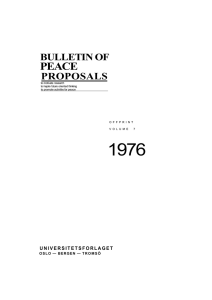PEACE BULLETIN OF PROPOSALS