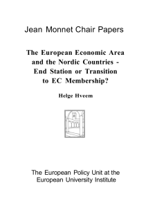 Jean Monnet Chair Papers The European Economic Area End Station or Transition