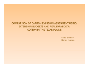 COMPARISON OF CARBON EMISSION ASSESMENT USING COTTON IN THE TEXAS PLAINS