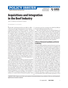 POLICY ISSUES Acquisitions and Integration   in the Beef Industry AAEA